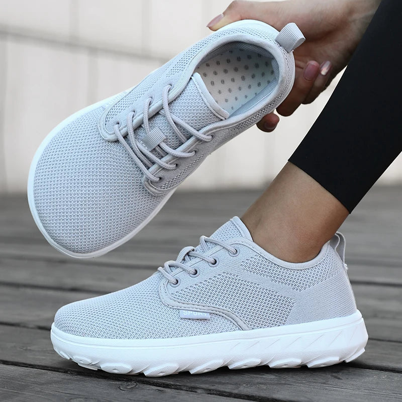 Zapatillas tejidas de puntera amplia con ajuste acordonado