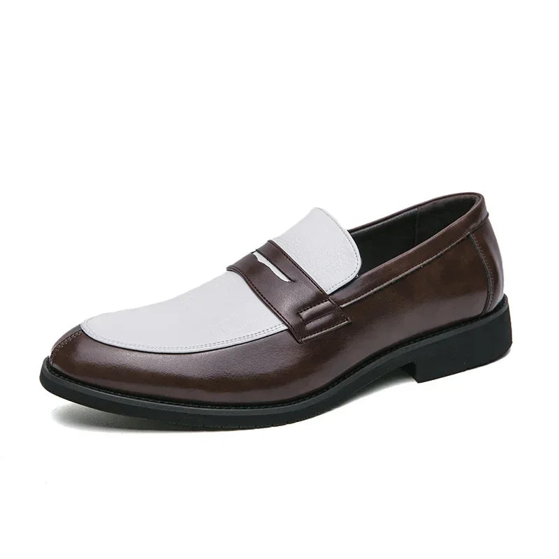 Mocasines penny de PU con textura tipo cocodrilo