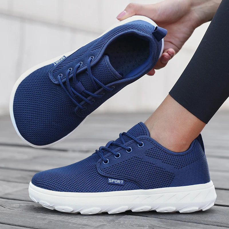 Zapatillas tejidas de puntera amplia con ajuste acordonado