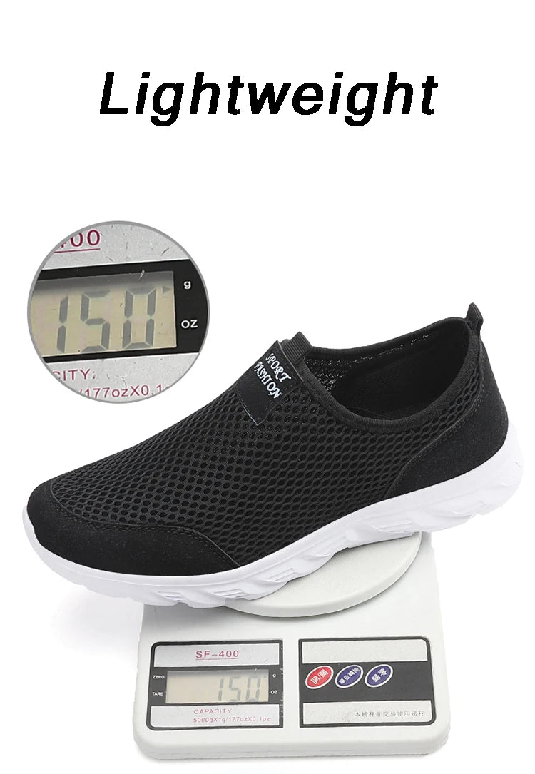 Zapatillas slip on de malla con plantilla textil