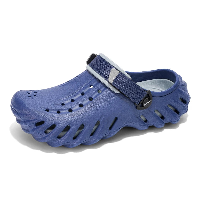 Zuecos de hombre de EVA con diseño calado y base elevada
