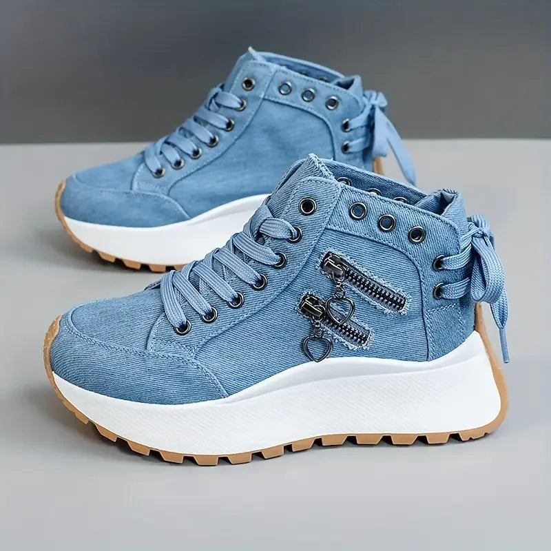 Zapatillas casuales de mujer en PU con base baja