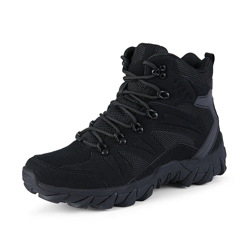 Borcegos de trekking de cuero con ajuste por cordones