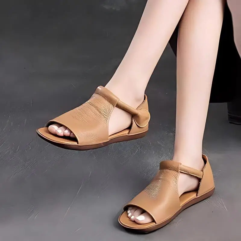 Sandalias de mujer con abrojo, tira en T y punta abierta