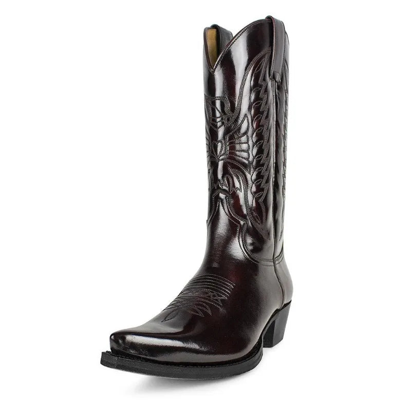 Botas texanas de punta afinada con detalles bordados