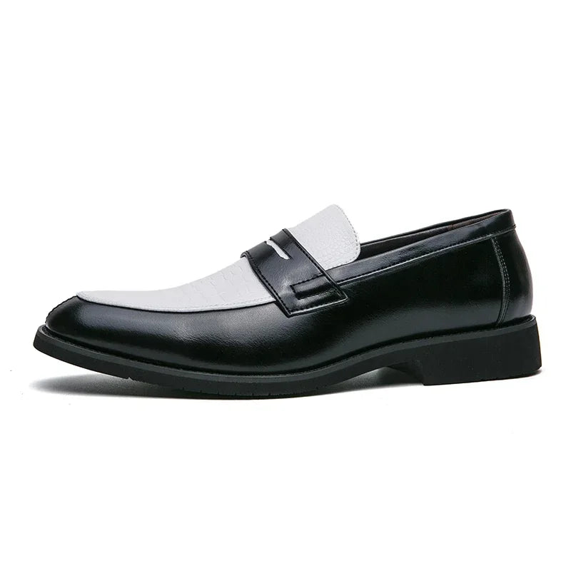 Mocasines penny de PU con textura tipo cocodrilo