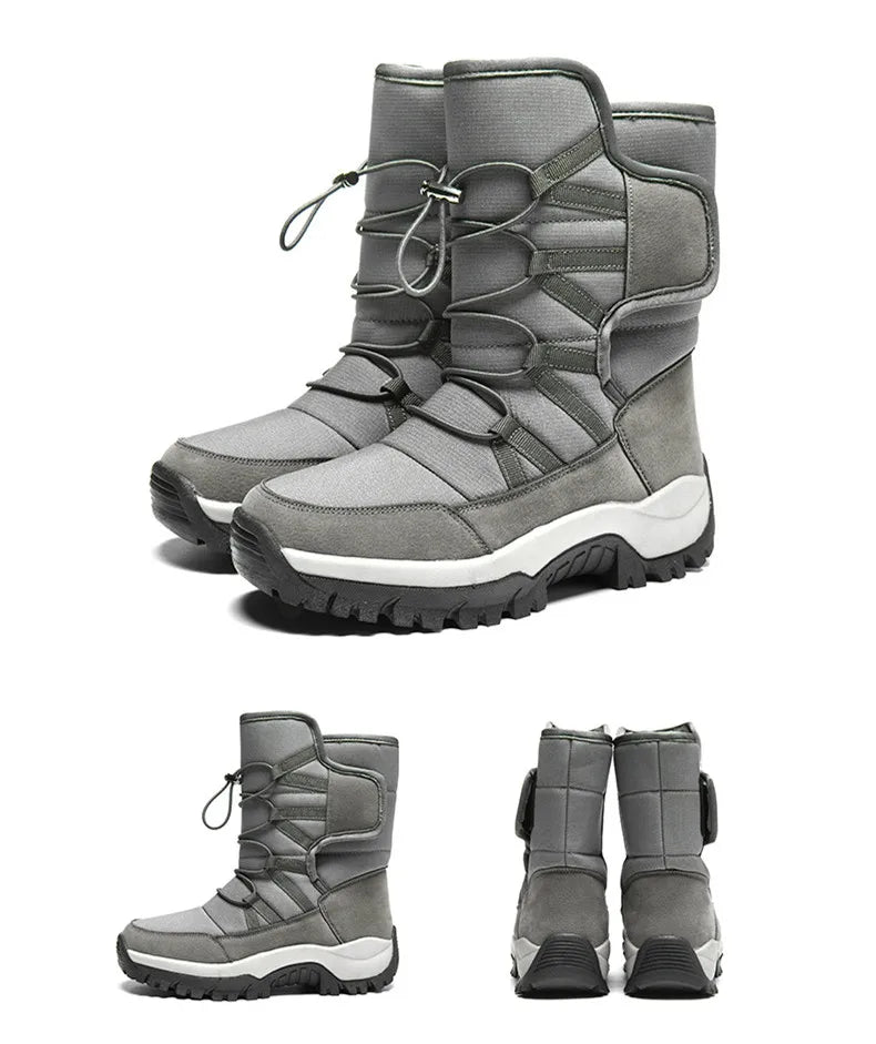 Botas de invierno de tejido elástico con interior de peluche