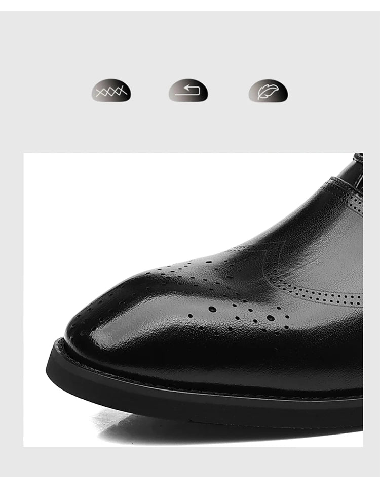 Zapatos Derby de PU con picado brogue