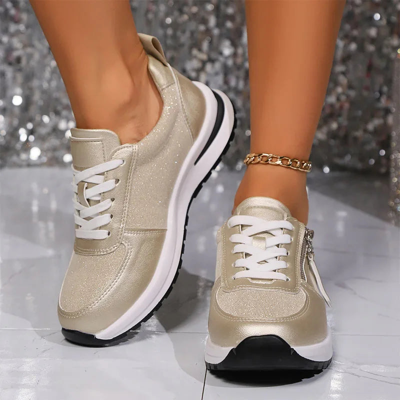 Zapatillas de mujer acordonadas con forro de malla