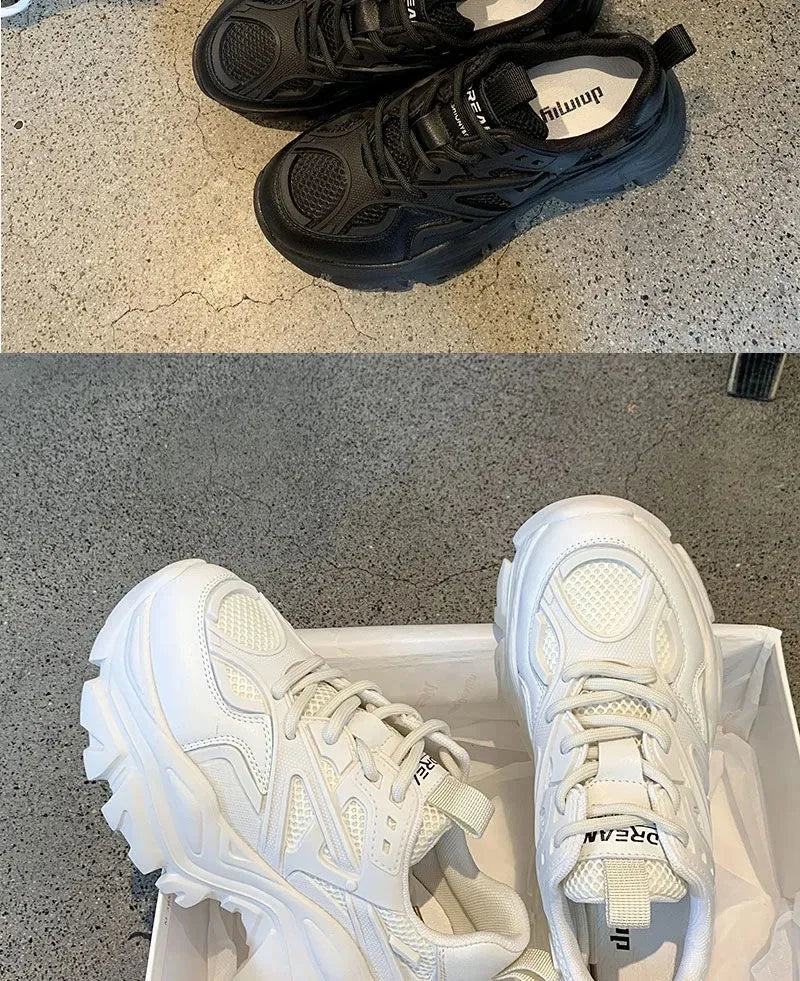 Zapatillas de mujer con plataforma y capellada de malla