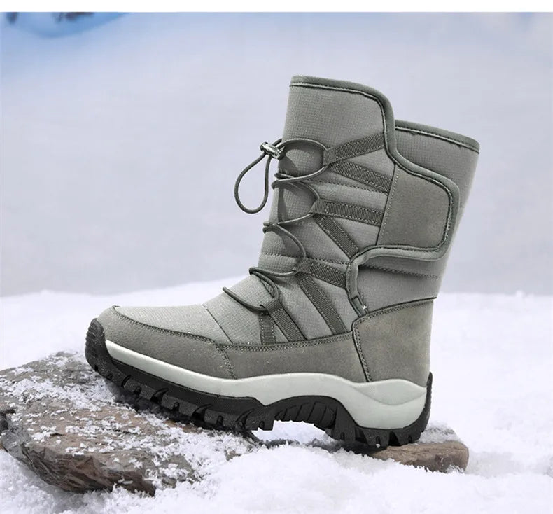 Botas de invierno de tejido elástico con interior de peluche