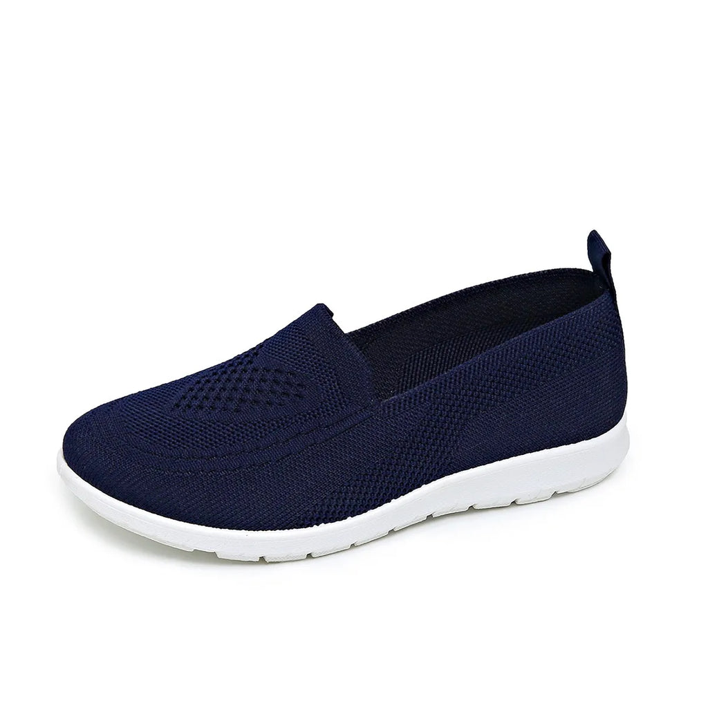 Zapatillas de mujer de malla con construcción cosida