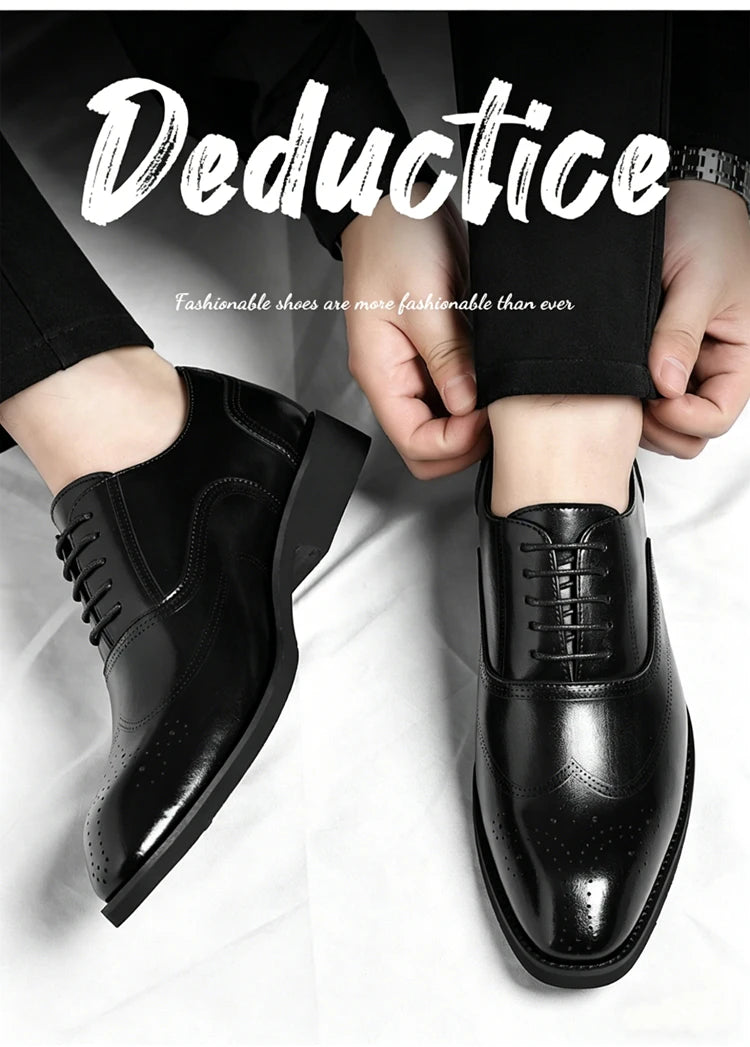 Zapatos Derby de PU con picado brogue