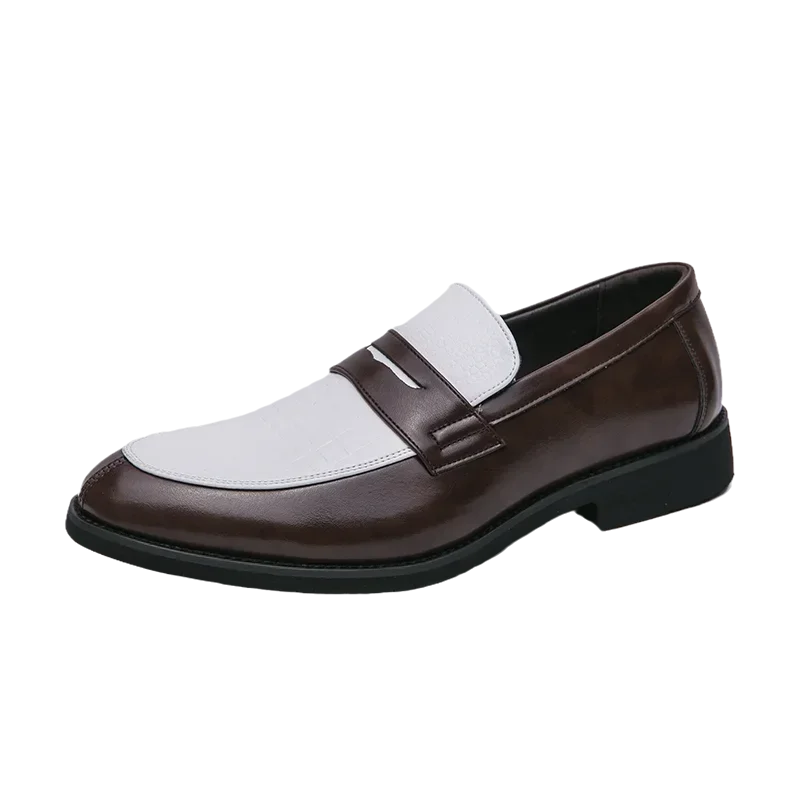 Mocasines penny de PU con textura tipo cocodrilo