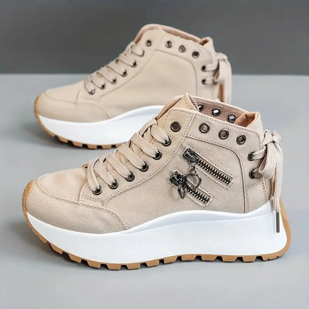 Zapatillas casuales de mujer en PU con base baja