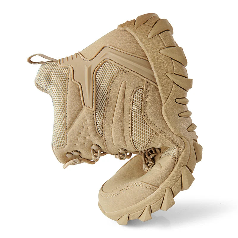 Borcegos de trekking de cuero con ajuste por cordones