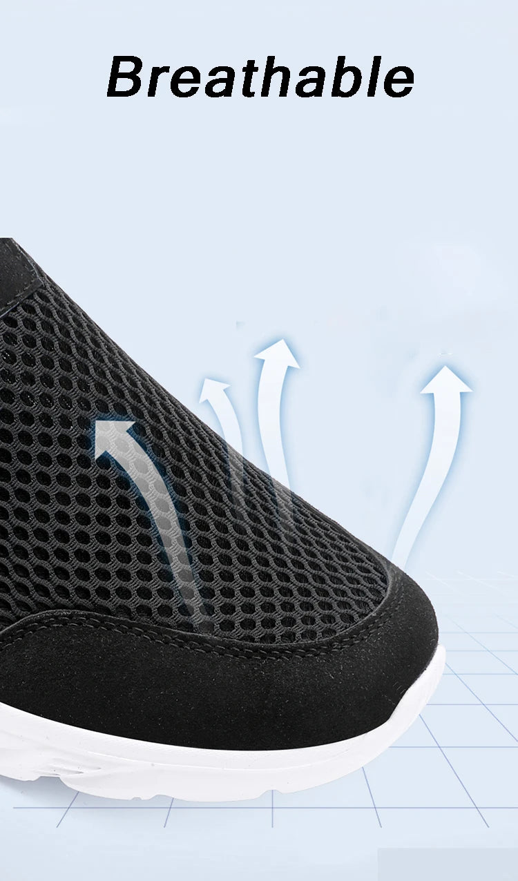 Zapatillas slip on de malla con plantilla textil