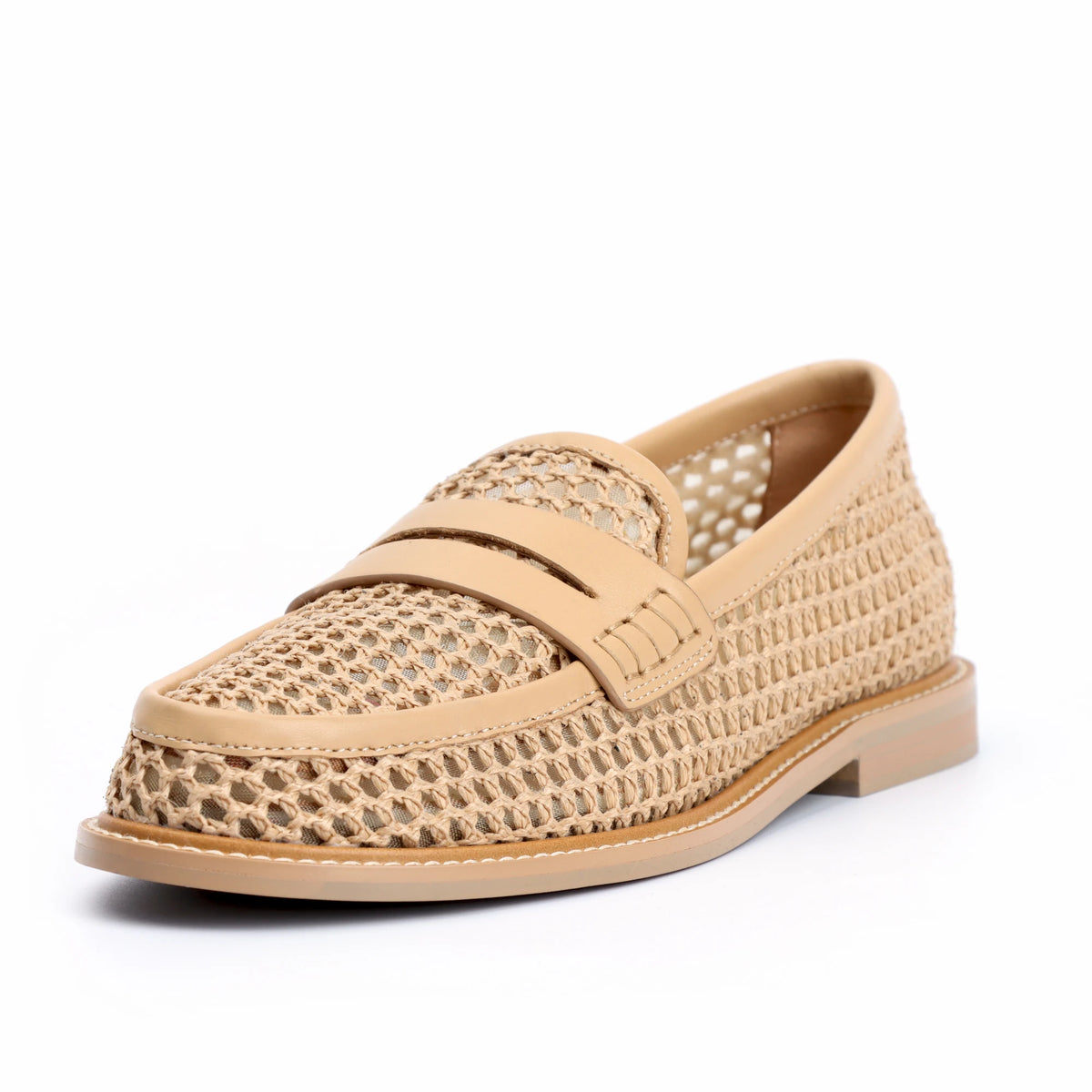Mocasines de mujer de malla con plantilla de cuero
