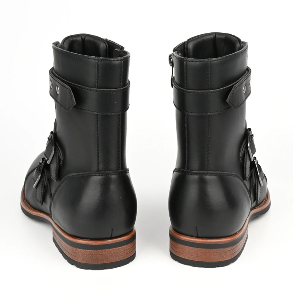 Botas de hombre con cierre lateral y hebilla de estilo retro