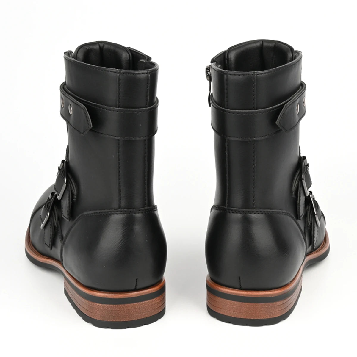 Botas de hombre con cierre lateral y hebilla de estilo retro
