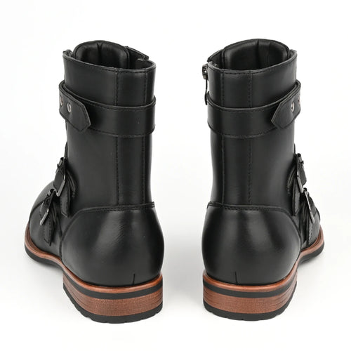 Botas de hombre con cierre lateral y hebilla de estilo retro