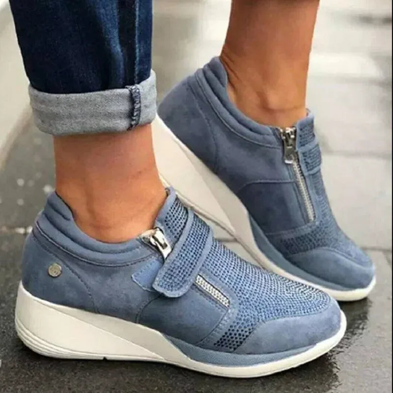 Zapatillas de mujer de algodón con abrojo y base media