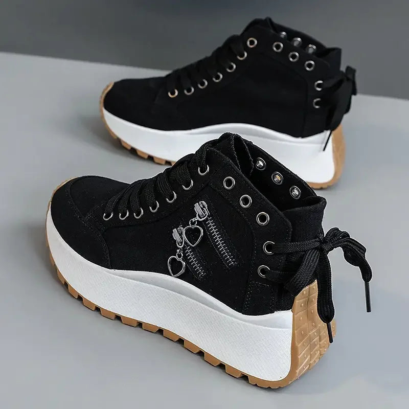 Zapatillas casuales de mujer en PU con base baja
