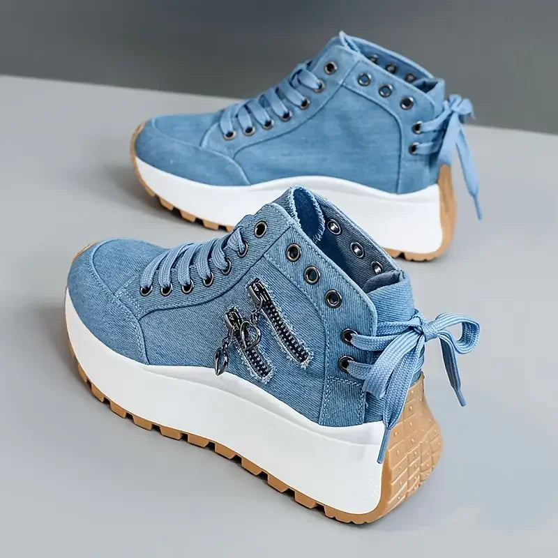 Zapatillas casuales de mujer en PU con base baja