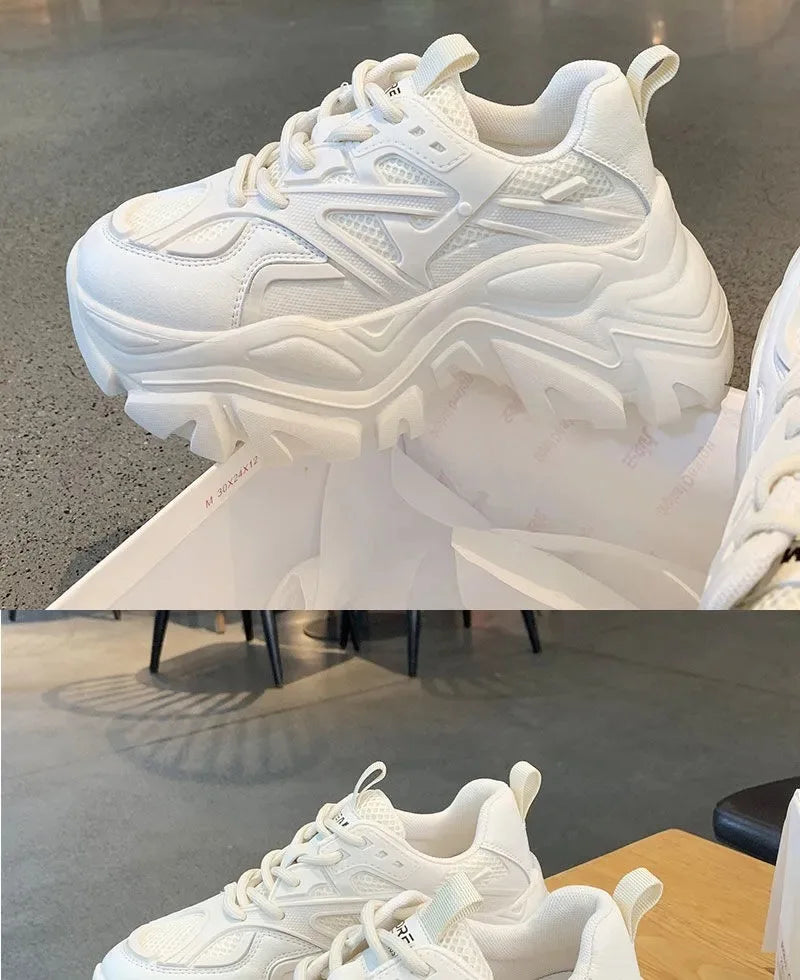 Zapatillas de mujer con plataforma y capellada de malla