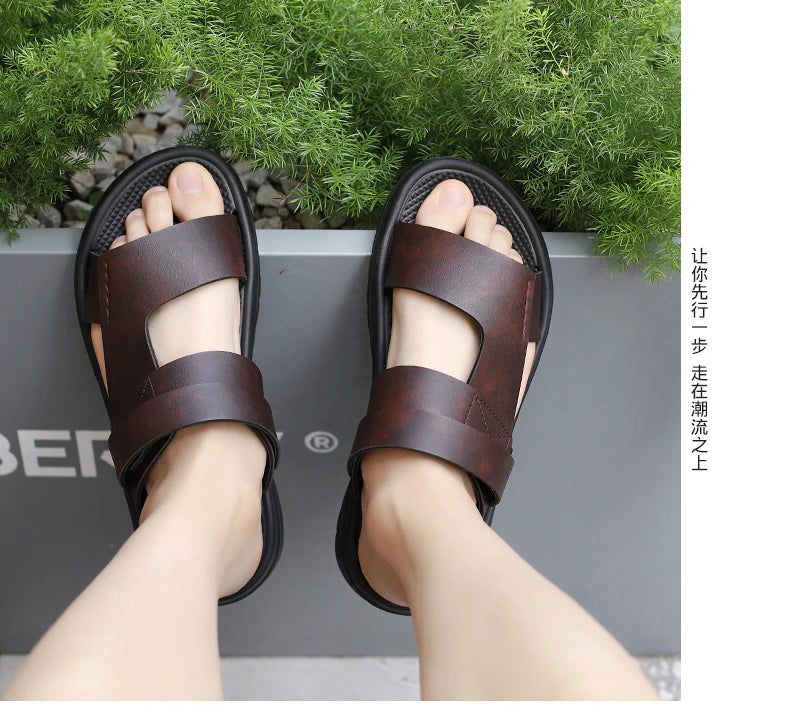 Sandalias de tiras para hombre con suela de goma