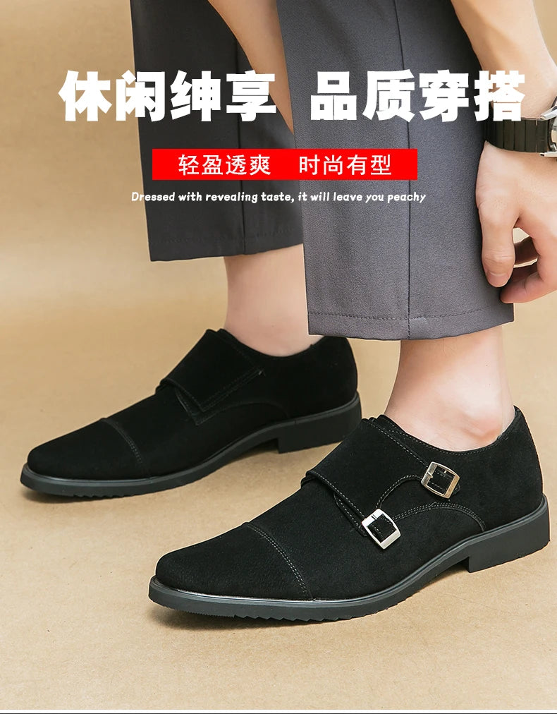 Zapatos monk de doble hebilla con punta cuadrada