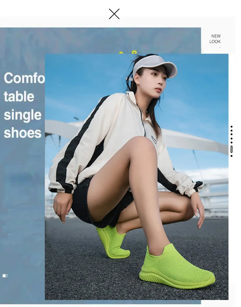 Zapatillas unisex sin cordones con capellada de malla y base de EVA