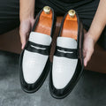 Mocasines penny de PU con textura tipo cocodrilo