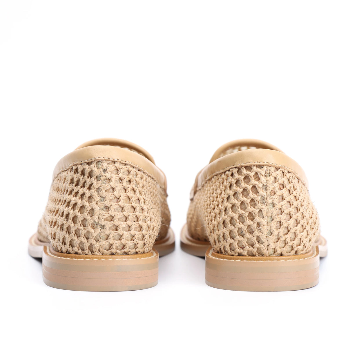Mocasines de mujer de malla con plantilla de cuero