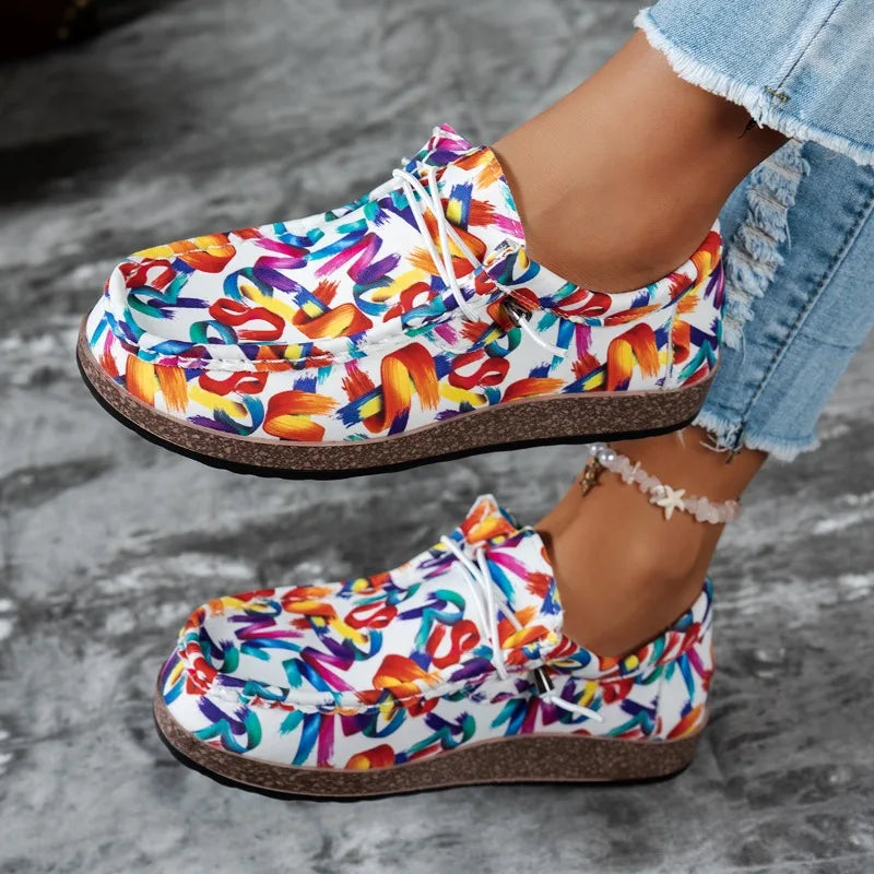 Zapatillas de lona con detalles multicolor y cordones