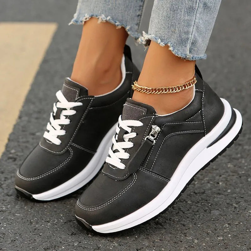 Zapatillas de mujer acordonadas con forro de malla