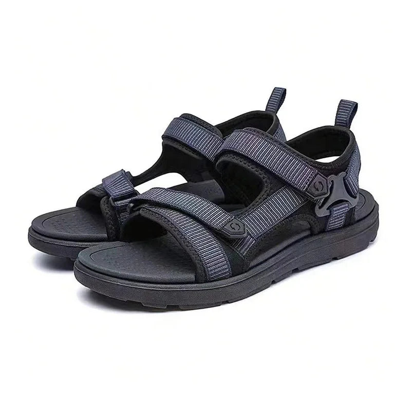 Sandalias de cuero sintético con abrojo y base de EVA