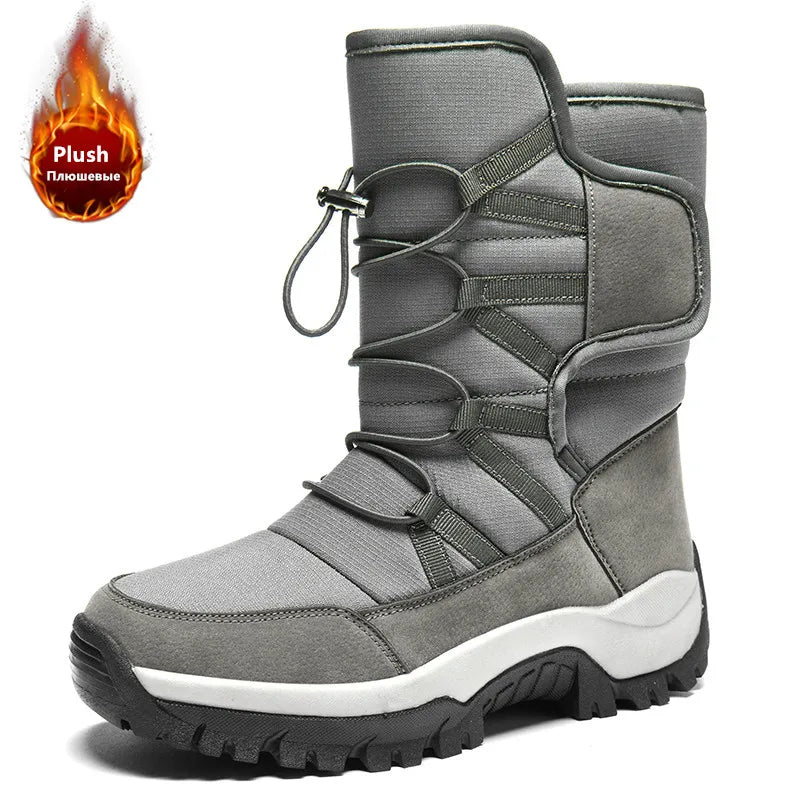 Botas de invierno de tejido elástico con interior de peluche