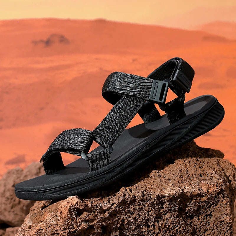 Sandalias de lona para hombre con ajuste de abrojo