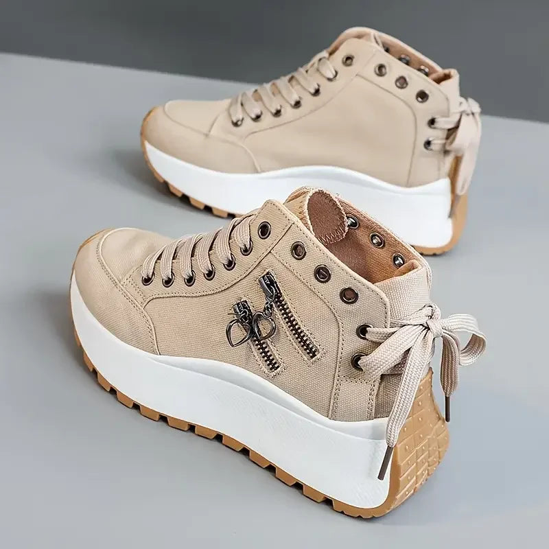 Zapatillas casuales de mujer en PU con base baja
