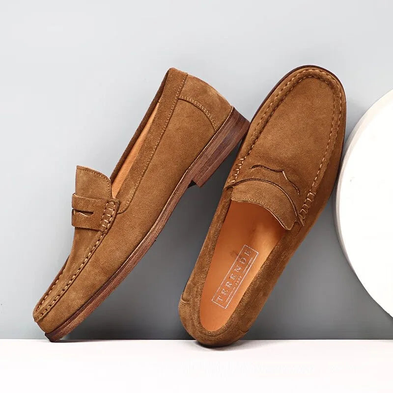 Mocasines driving de cuero con interior de cuero
