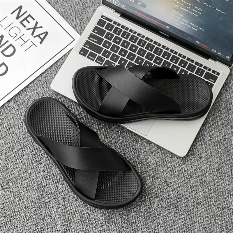 Sandalias de tiras para hombre con suela de goma