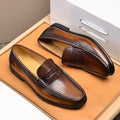 Mocasines penny de cuero con forro de gamuza