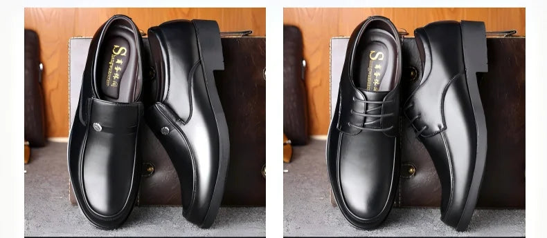 Zapatos de vestir negros de microfibra en dos modelos
