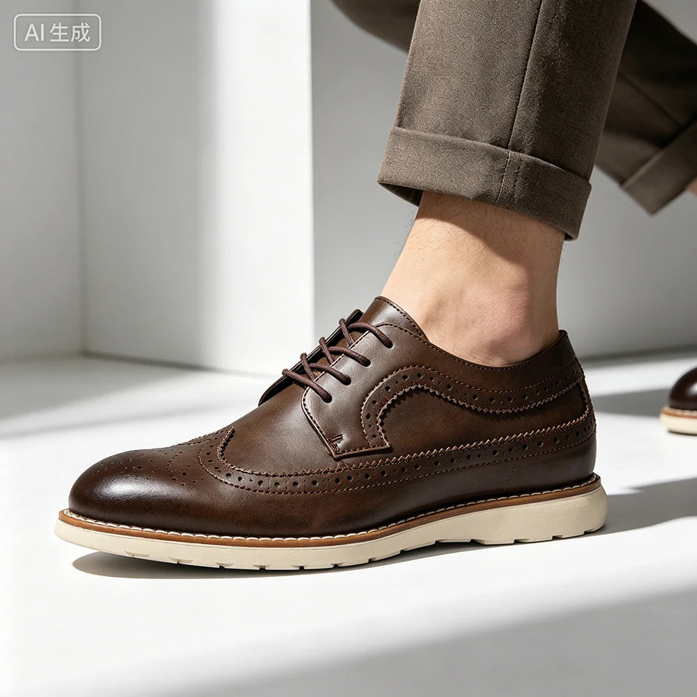 Zapatos Derby de hombre en PU con cordones