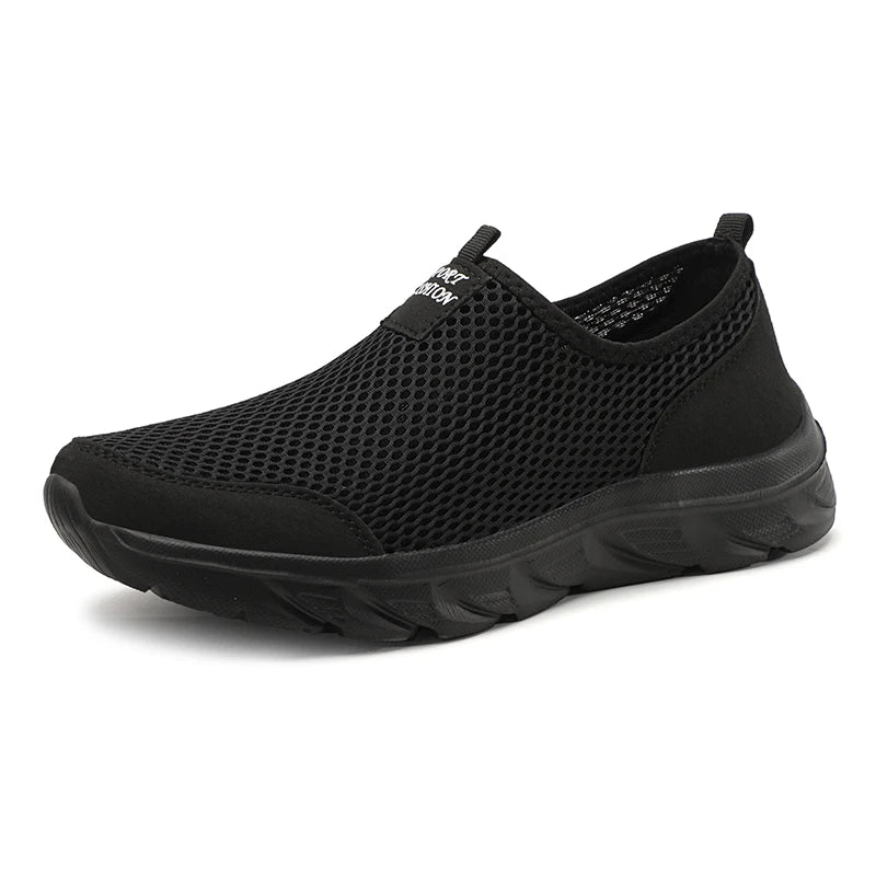 Zapatillas slip on de malla con plantilla textil