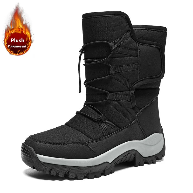 Botas de invierno de tejido elástico con interior de peluche