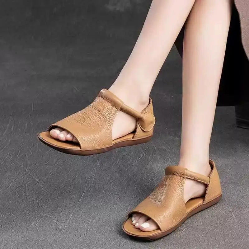 Sandalias de mujer con abrojo, tira en T y punta abierta