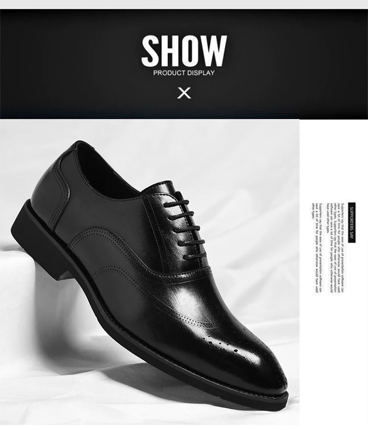 Zapatos Derby de PU con picado brogue