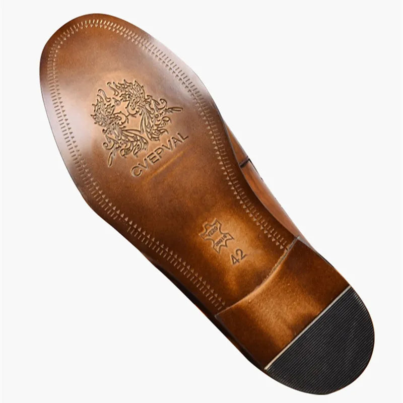 Mocasines penny de cuero con forro de gamuza